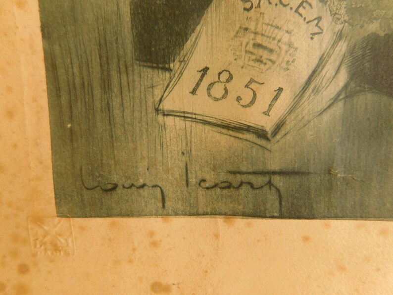 Louis Icart Engraved Certificate For SACEM for the Actor /& Writer Rene Lefevre