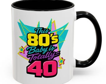 80er Jahre Geburtstagsbecher, 40er Geburtstagsgeschenk für Sie, Retro 80er Jahre Geburtstagsbecher, Lustiger 40er Geburtstagsbecher, 80er Jahre Party Geschenk für 40