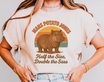 Mars the Hippo Shirt, Mars Potato Jones Viral Sensation, Pygmy Hippo Mars, Mars Attacks t-shirt, Mars the Pygmy Hippo Tee, Baby Hippo Mars