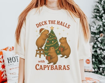 Christmas Capybara shirt, Funny Capybara holiday tee, Gift for Capybara lover, Capybara Christmas. Adorable Capybara tee, Capy Holidays