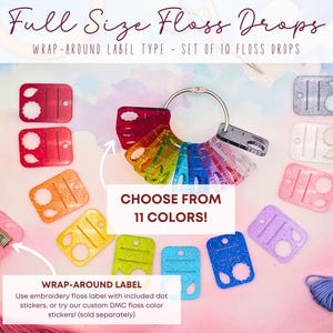 Glitter Jelly Floss Drops - Set of 10 Acrylic Embroidery Floss Holders