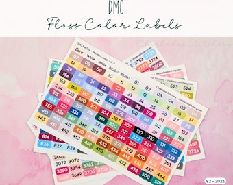 DMC Color Labels (V2 Updated) – 493 Glossy Stickers for Bobbins & Floss Drops