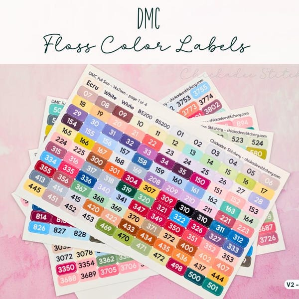 DMC Color Labels (V2 Updated) – 493 Glossy Stickers for Bobbins & Floss Drops