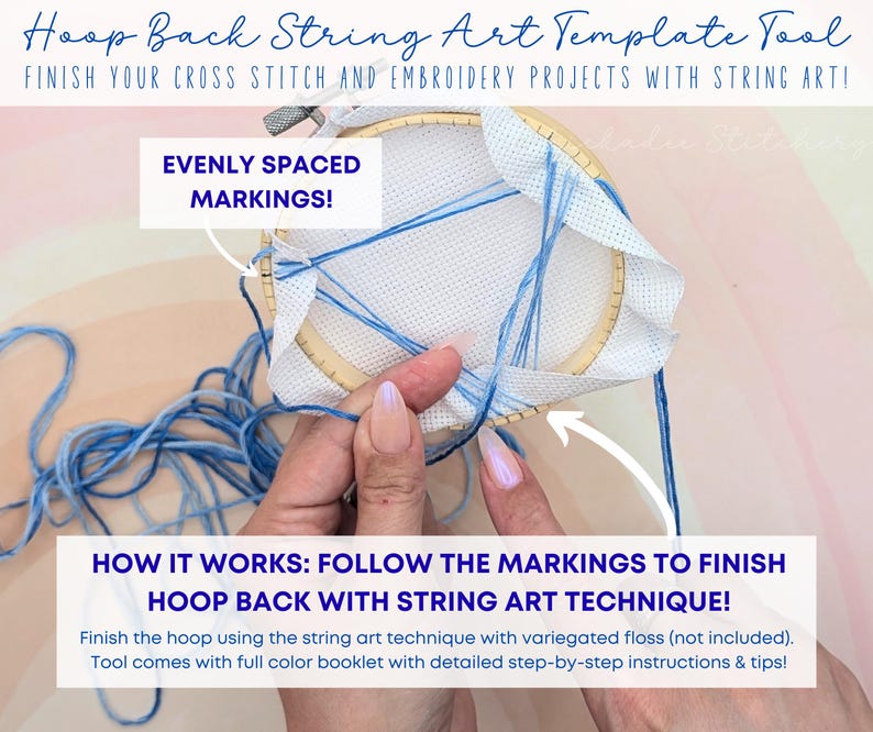 Hoop String Designs Hoop Back String Art Template Tool: Cross Stitch & Embroidery Finish - Etsy