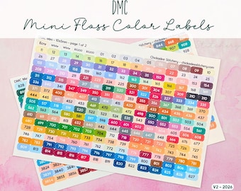 Mini DMC Color Labels (V2) - 493 stickers for Bobbins & Floss Drops