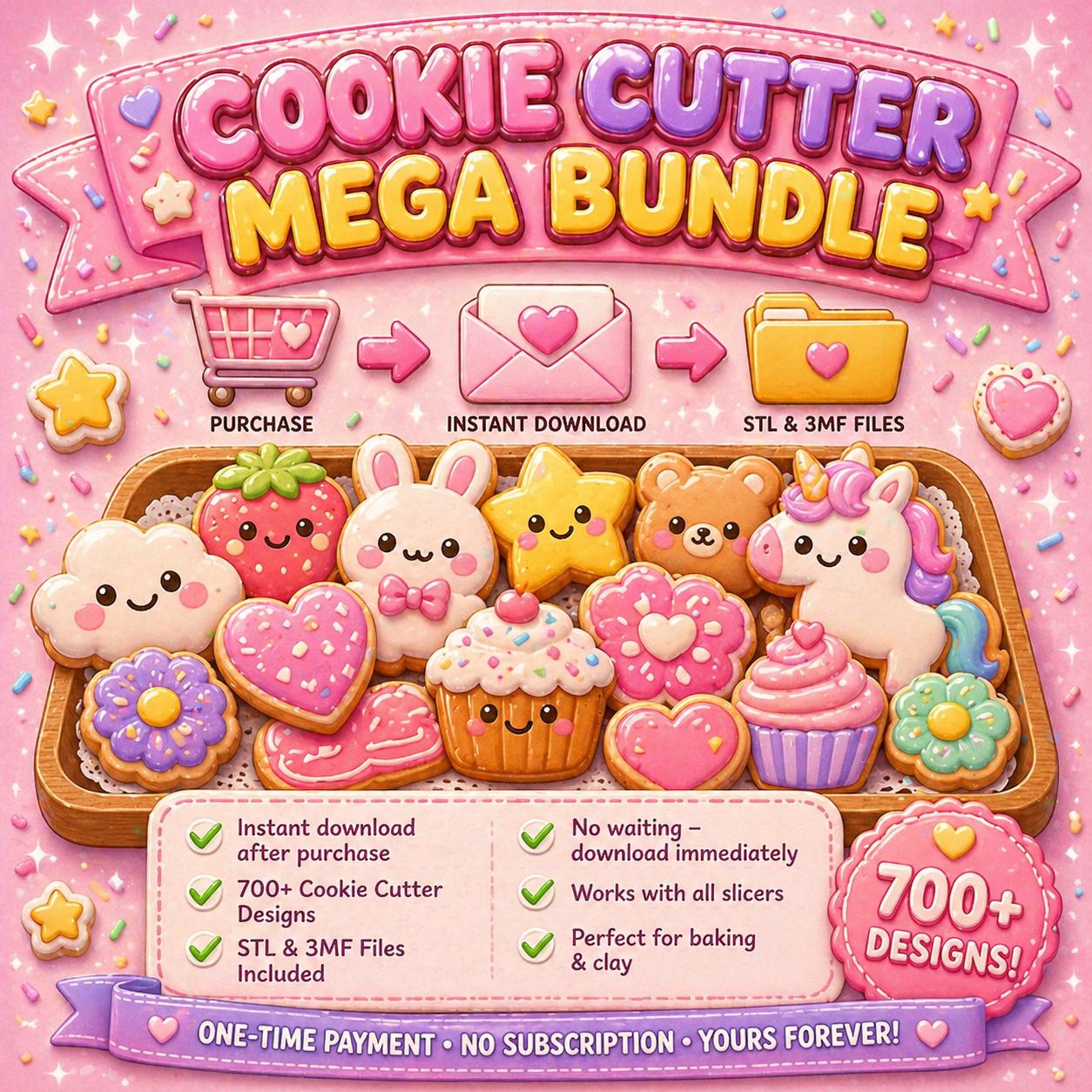 700+ Cookie Cutter STL & 3MF Files | 3D Print Baking, Fondant, Clay ...