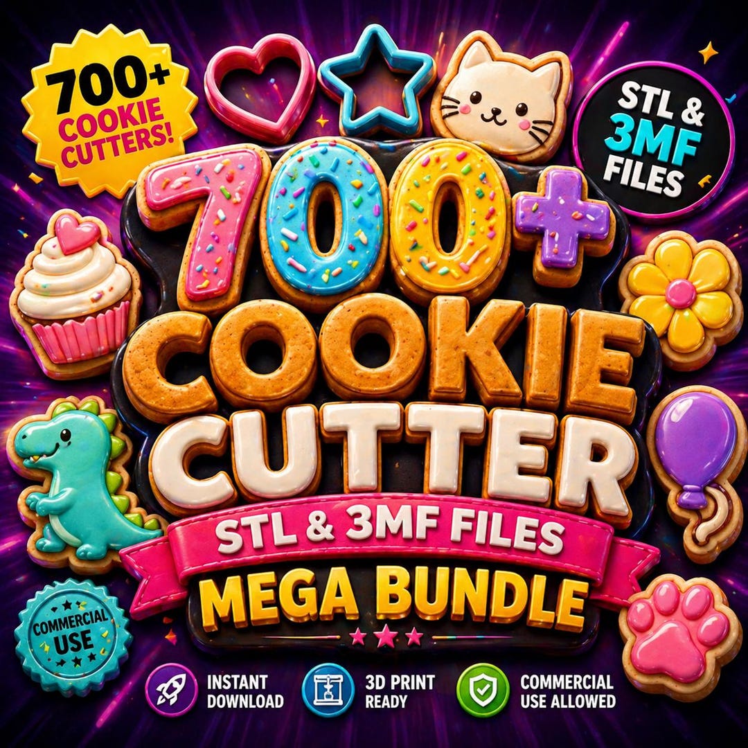 700+ Cookie Cutter STL & 3MF Files | 3D Print Baking, Fondant, Clay ...