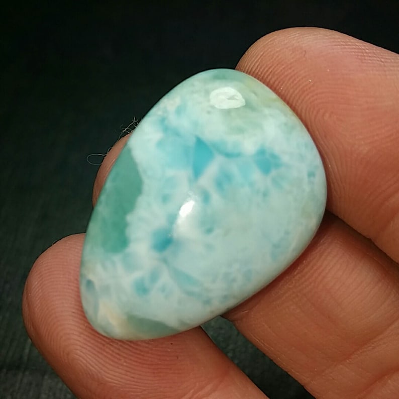 30mm Larimar cabochon link natural AAA quality 30 by 20 by 7mm 36ct