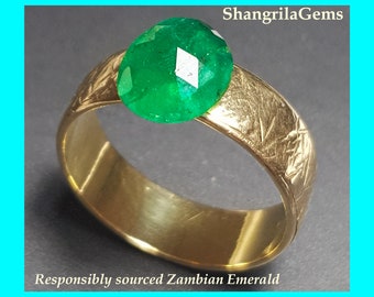 1.89ct 9.2mm irregular cut Emerald from Zambia - minor oil treatment 9.2 by 8.1 by 3.6mm