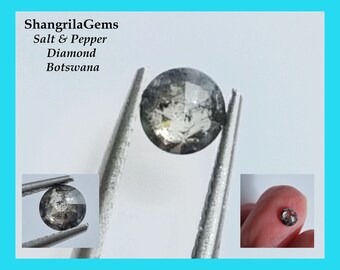 4.95mm Salt Pepper Rose cut diamond 0.43ct 4.95 by 2.6mm Botswana
