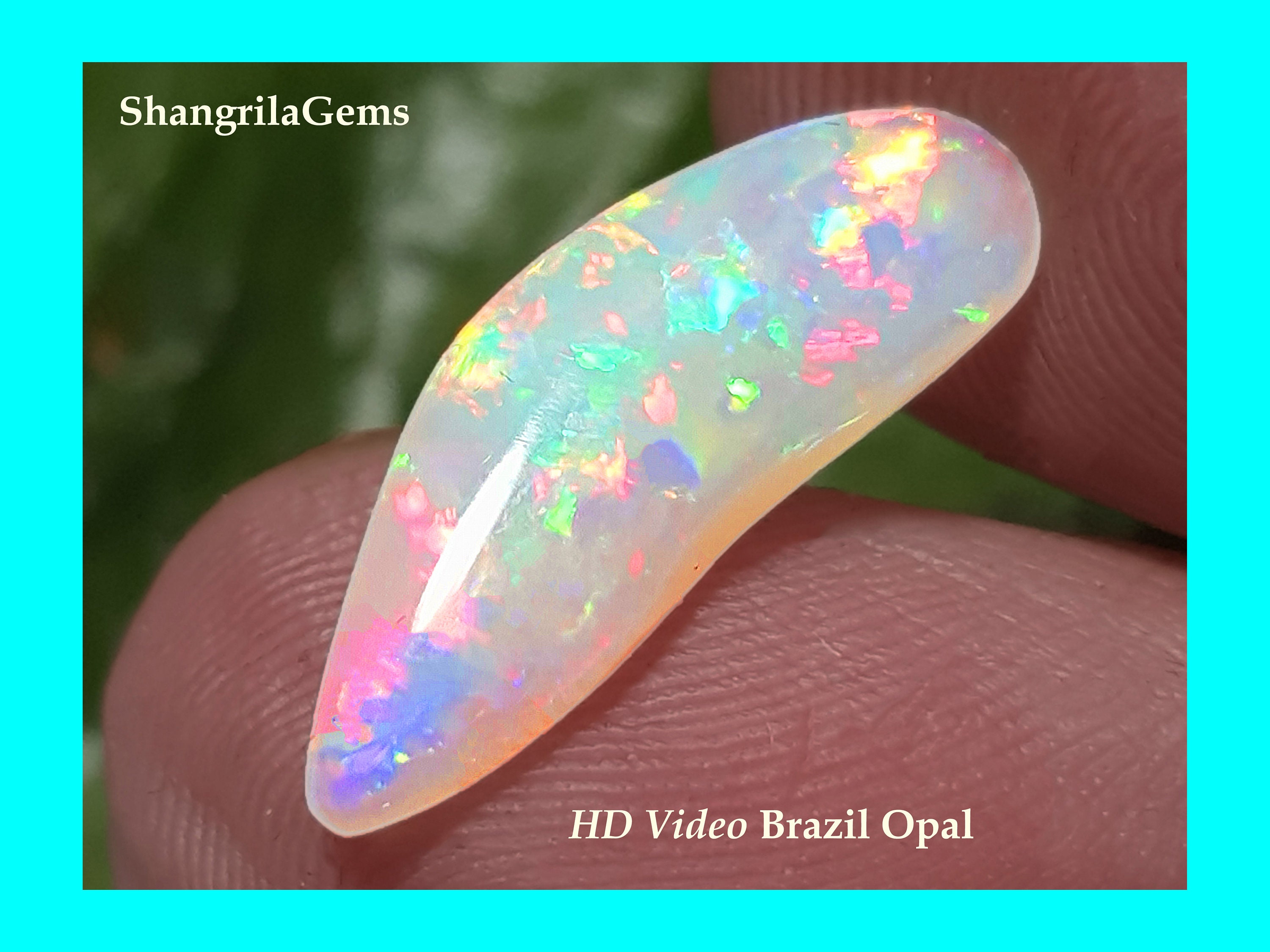 2.78ct 19mm BRAZIL OPAL Carved Designer Shape 19 by 7 by 5.5mm