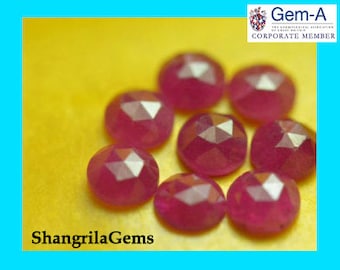 5mm Red Ruby rose cut gemstone approx weight 0.60 to 0.80ct 5 by 5 by 2.25 to 3mm approx