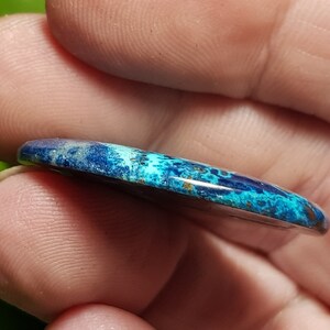 32mm Azurite cabochon Shattuckite chrysocolla oval cabochon with cuprite 32 by 22 by 4mm 26ct image 9