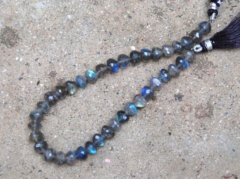 9 line 6mm to 7mm LABRADORITE faceted rondelle or rondelle blue beads NEW SHAPE we suggest using 0.010in 0.25mm wire
