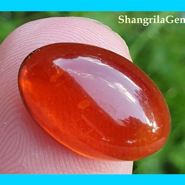 16mm Baltic Amber oval red cabochon 2.75ct 16 by 11 by 5mm