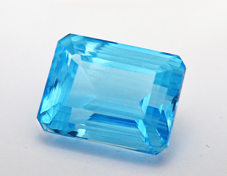 19.4mm 38ct SWISS BLUE Topaz Octagon Rectangle With VIDEO Deep - Etsy