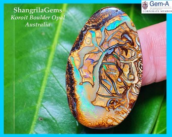 34mm Boulder Opal from Koroit Australia Supreme quality bouder opal 34 by 21 by 6mm 45ct WITH VIDEO