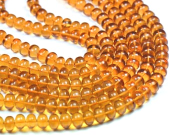 16" line 6 to 7mm MADEIRA CITRINE smooth roundelle gemstone beads CITM001 (we suggest using 0.010in 0.25mm wire)