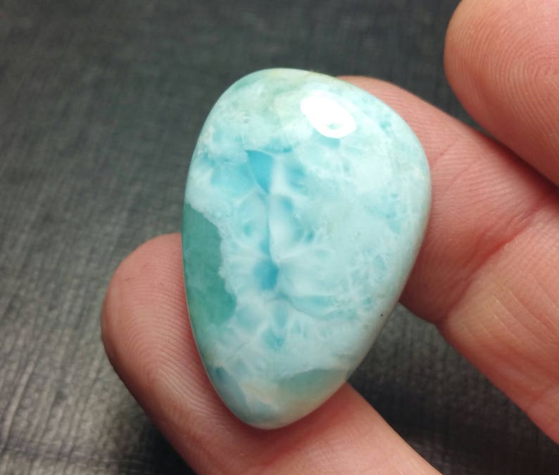 30mm Larimar cabochon link natural AAA quality 30 by 20 by 7mm 36ct