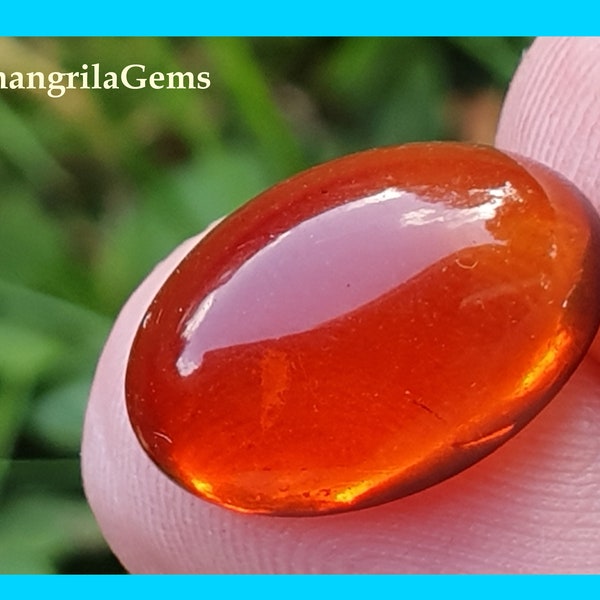 15.5mm Baltic Amber oval red cabochon 2.8ct 15.5 by 10.5 by 5mm