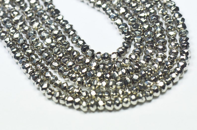 Items Similar To Pyrite Block, Pyrite Bead, Silver Rondelle, And Dark
