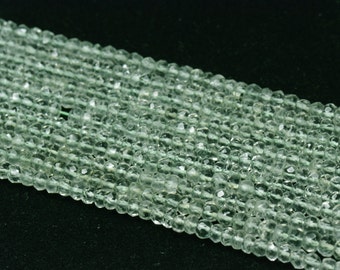 4mm Green Amethyst 14" faceted roundelle beads AMG001 (we suggest using 0.010in 0.25mm wire)