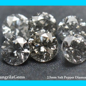 2.5mm Salt Pepper diamonds AA grade available in 0.25ct 0.5ct & 1ct parcels CODE:SPAA25