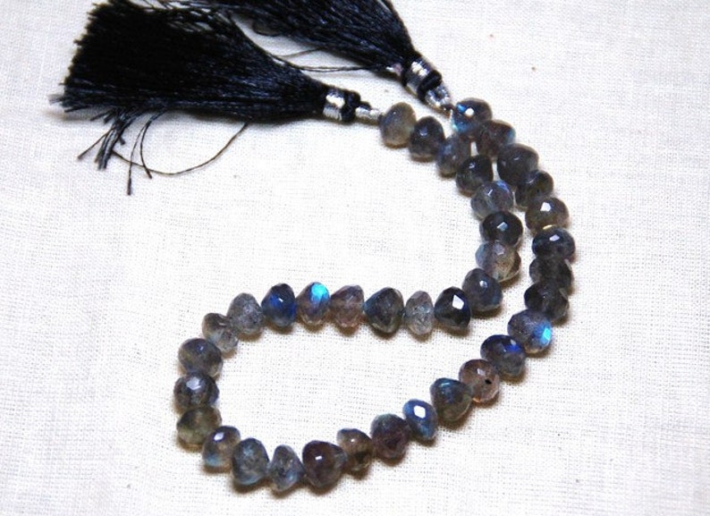 9 line 6mm to 7mm LABRADORITE faceted rondelle or rondelle blue beads NEW SHAPE we suggest using 0.010in 0.25mm wire