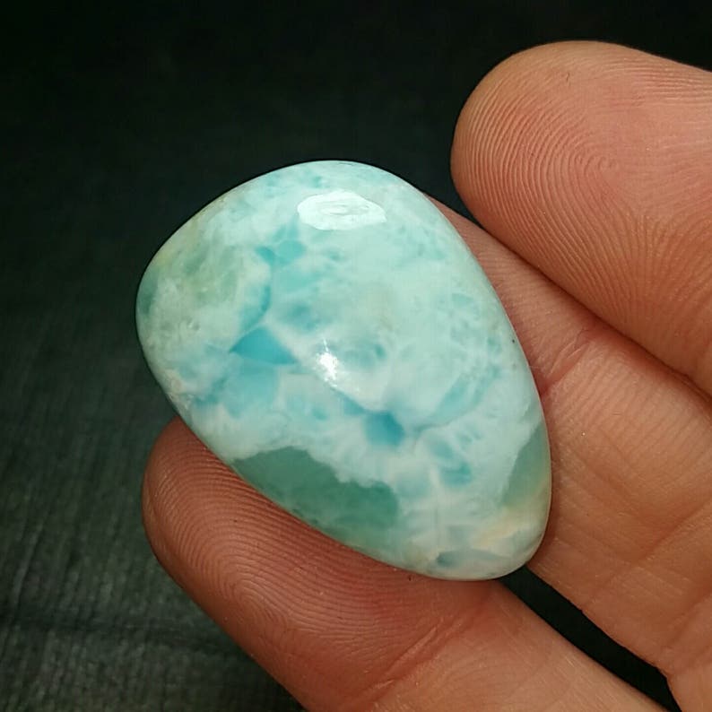 30mm Larimar cabochon link natural AAA quality 30 by 20 by 7mm 36ct