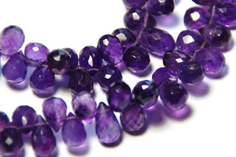SALE 57 11mm to 12mm AMETHYST briolettes we suggest using 0.010in 0.25mm wire