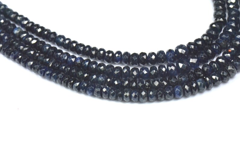 we suggest using 0.010in 0.25mm wire heat only treatment SA003 SALE 8 2mm to 4mm SAPPHiRE dark blue faceted beads AAA