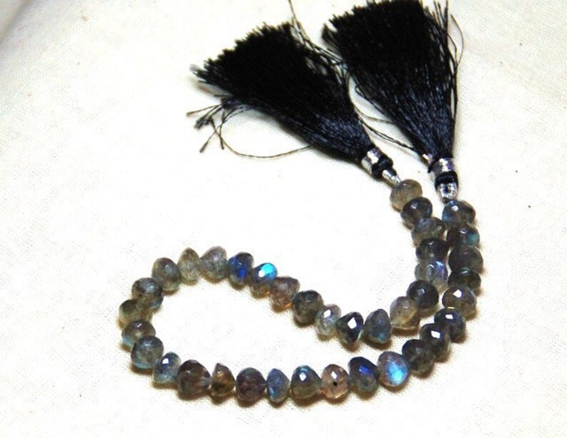 9 line 6mm to 7mm LABRADORITE faceted rondelle or rondelle blue beads NEW SHAPE we suggest using 0.010in 0.25mm wire