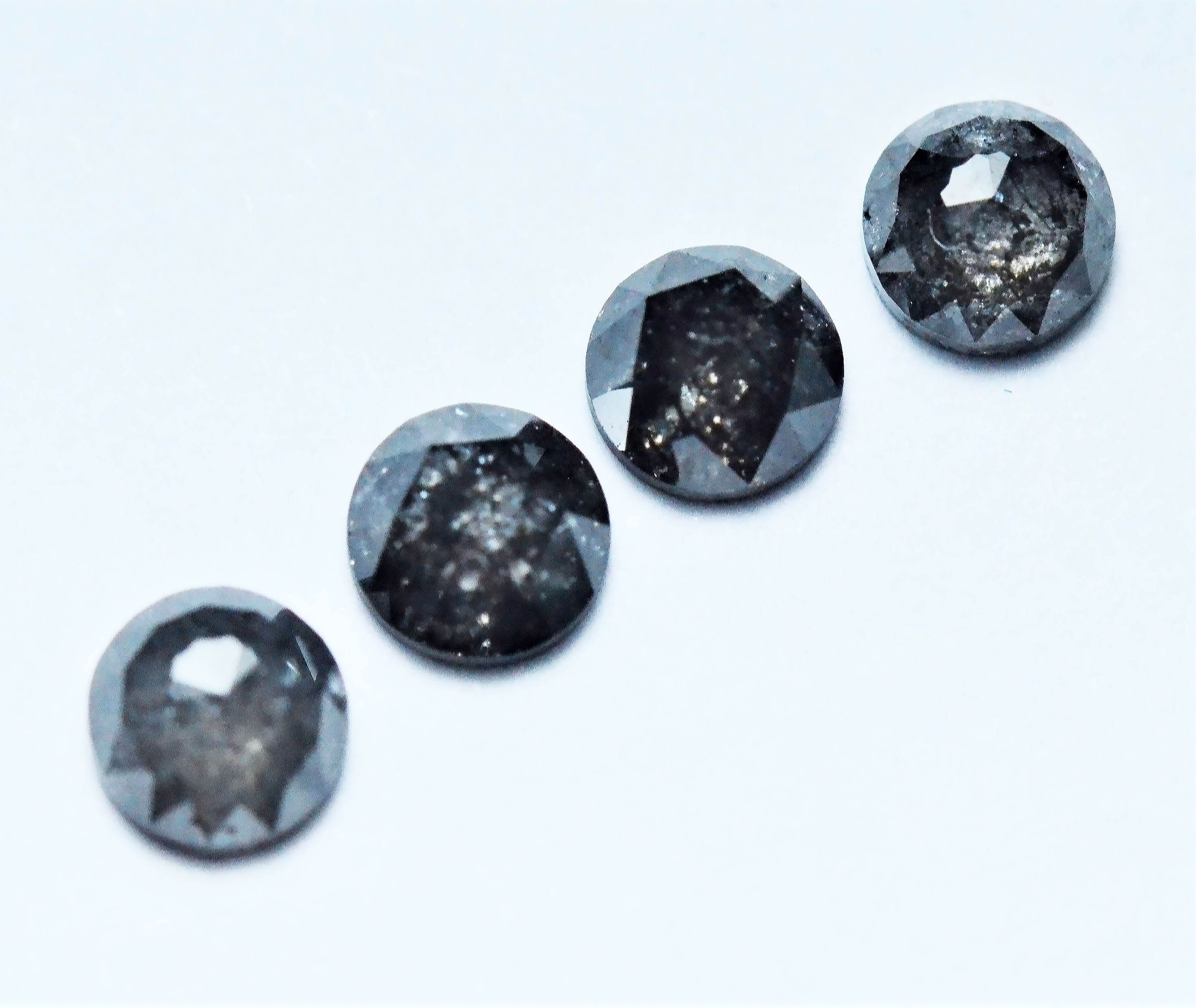 3.5mm Dark salt pepper diamond natural black rose cut 0.23ct Etsy