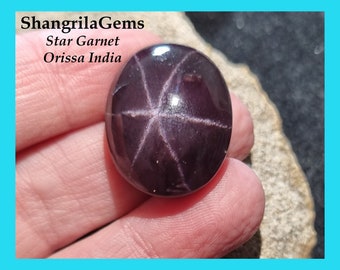 25mm Star Garnet six rays from Orissa India 63ct 25 by 20 by 9mm natural and untreated