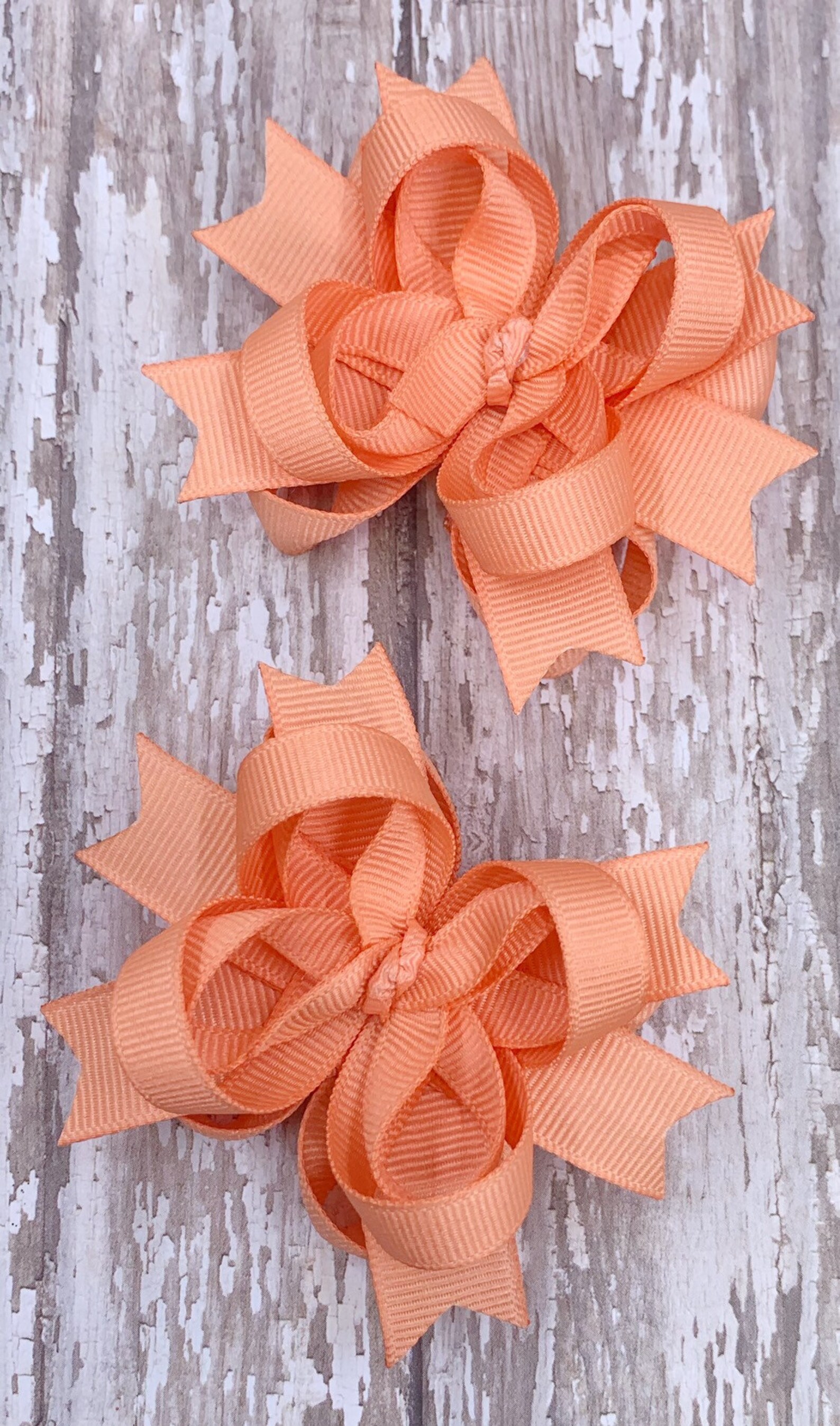 Peach Hair Bow Peach Hair Clip Peach Bow Girls Hair Bows Etsy