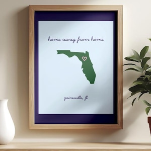 UF Wall Art Gainesville Light Blue Print