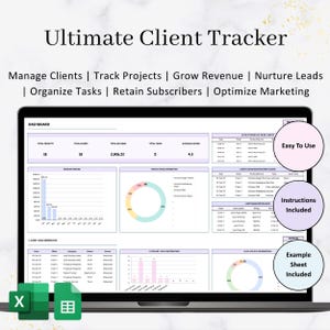 Client Tracker Spreadsheets Excel Client Communication Tracker Lead Management Excel Tracker Customer Relationship Management Spreadsheet