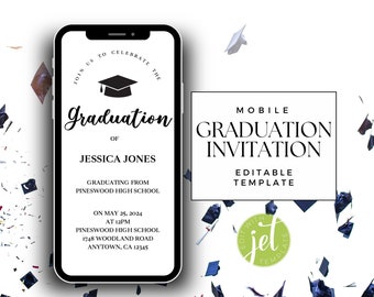 Class Of 2024 | College Graduation Invitations | Editable Template | High School | Grad Party Invite | College Grad | Mobile Invitation