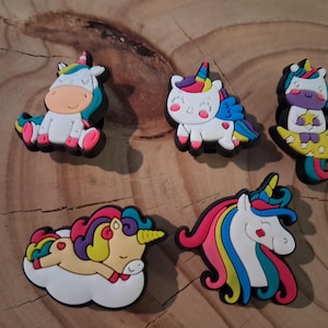 Unicorn themed Shoe Charms for Crocs 5 pieces set