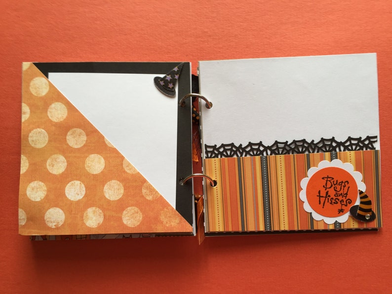 Halloween premade scrapbook Halloween album Halloween chip Etsy