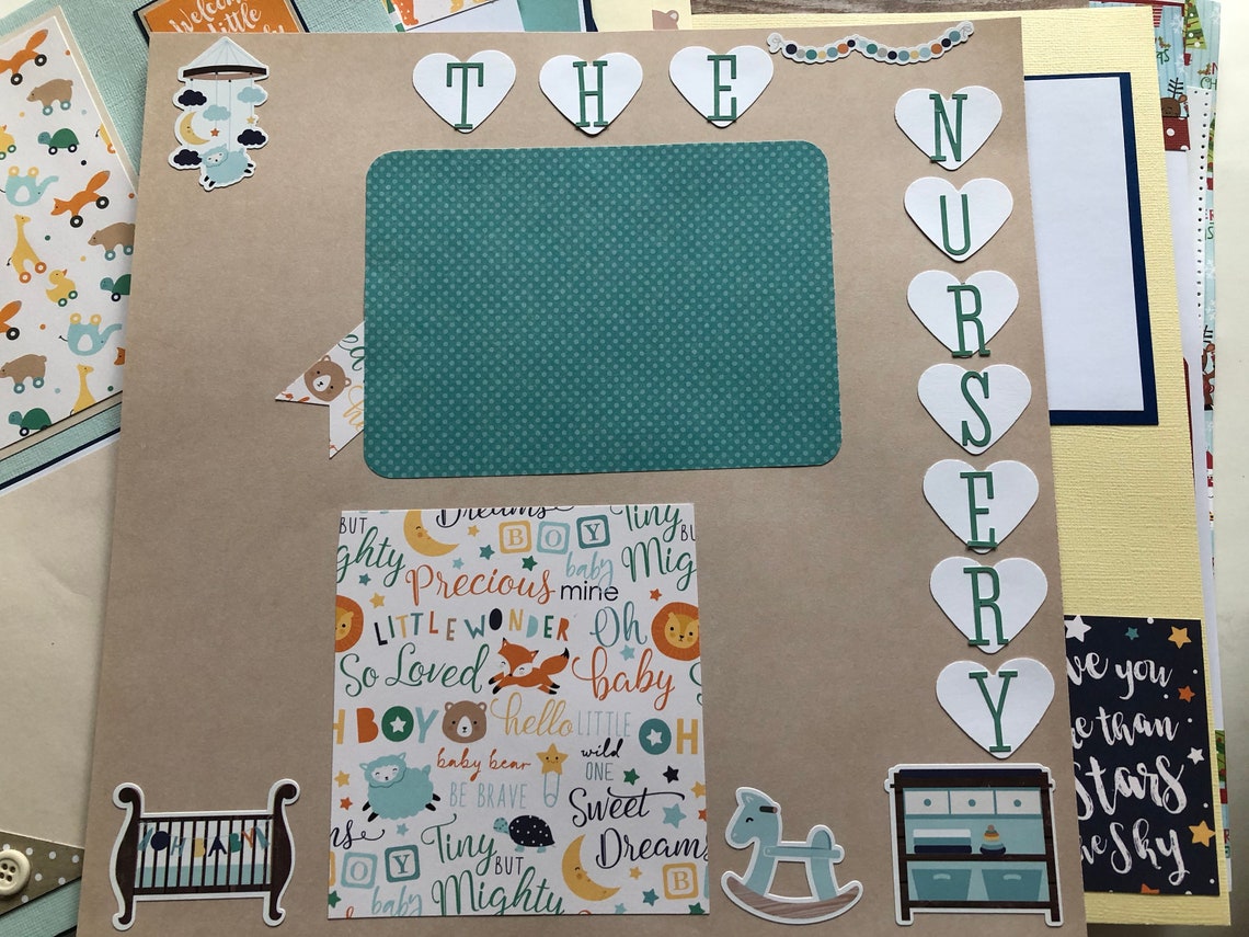 Babys first year. Baby boy scrapbook Premade first year baby Etsy