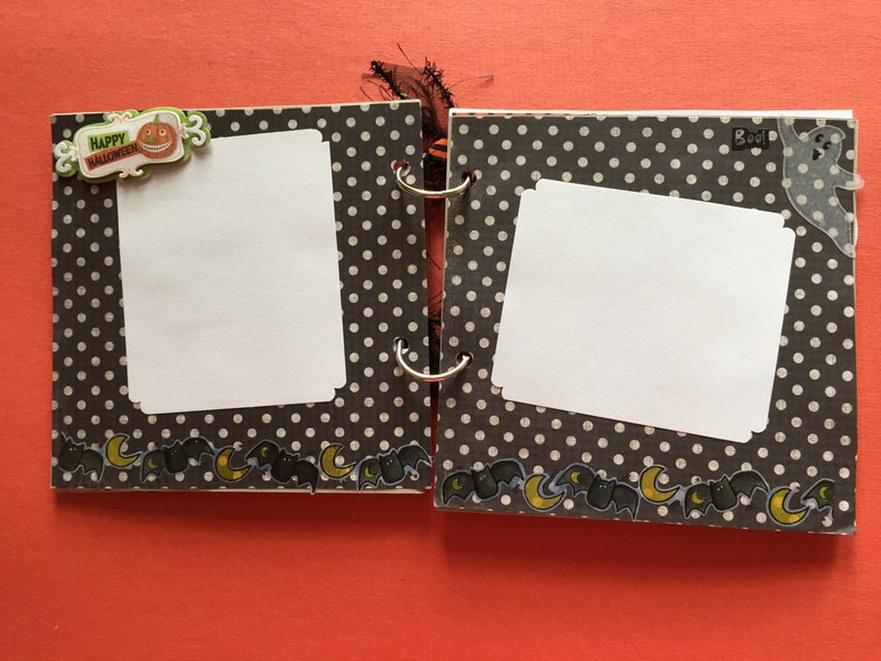 Halloween premade scrapbook Halloween album Halloween chip Etsy