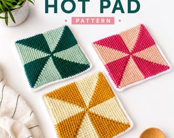 Crochet Pinwheel Hot Pad Pattern