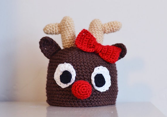 Crochet Reindeer Pattern Newborn to Adult Size