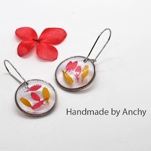 Real pressed flower petals stainless steel earrings