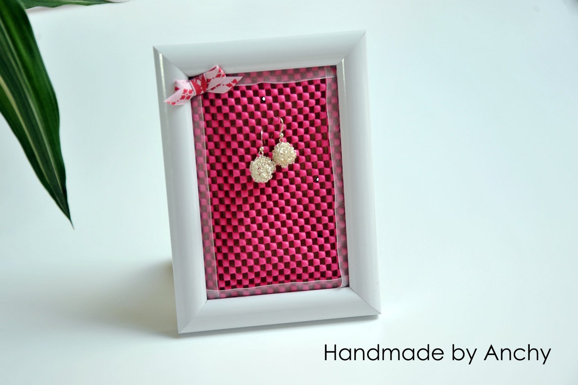 Photo Frame Earring Holder/picture Frame Jewelry Rack/white Etsy