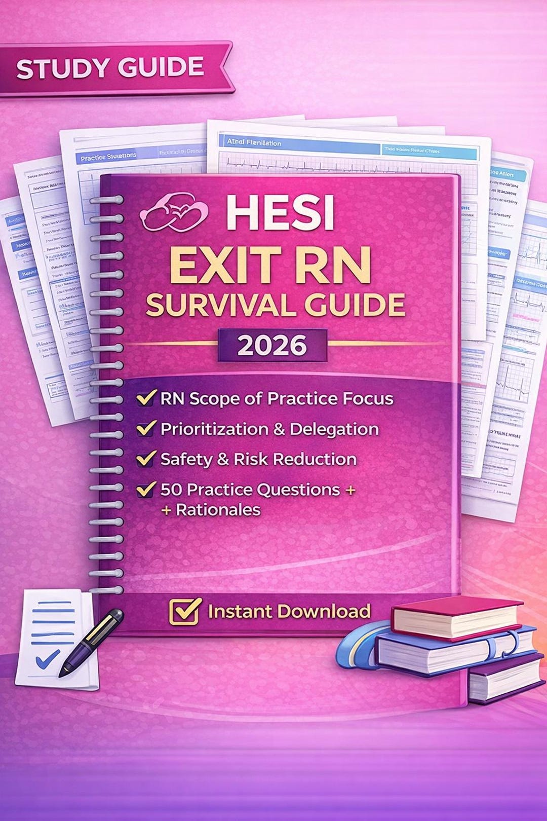 HESI Exit RN Study Guide 2026 | Review+ Practice Questions + Rationales ...