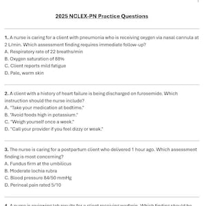 2025 NCLEX-PN 300 Practice Questions