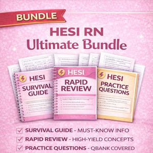 Pack d'études pour l'examen de fin d'études HESI A2 + | 300 questions pratiques (téléchargement numérique)