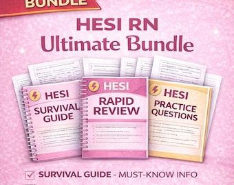 HESI RN Exit Exam Study Bundle | 300 Practice Questions (Digital Download)